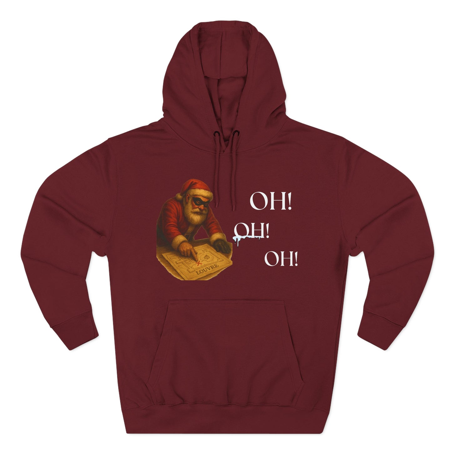 Vintage Santa Claus Oh! Oh! Oh! Hoodie | Christmas Holiday Sweater-Style Sweatshirt Printify