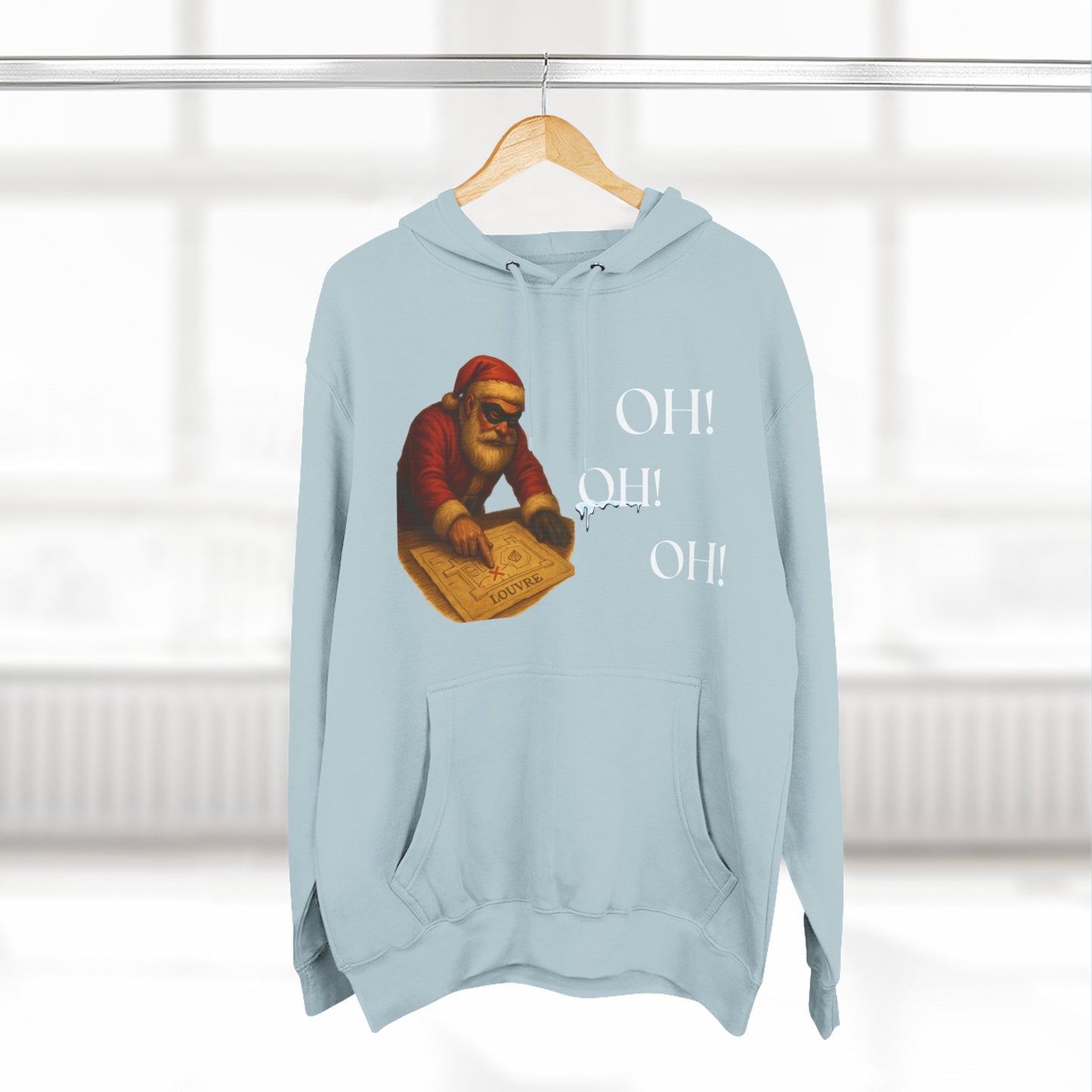 Vintage Santa Claus Oh! Oh! Oh! Hoodie | Christmas Holiday Sweater-Style Sweatshirt Printify