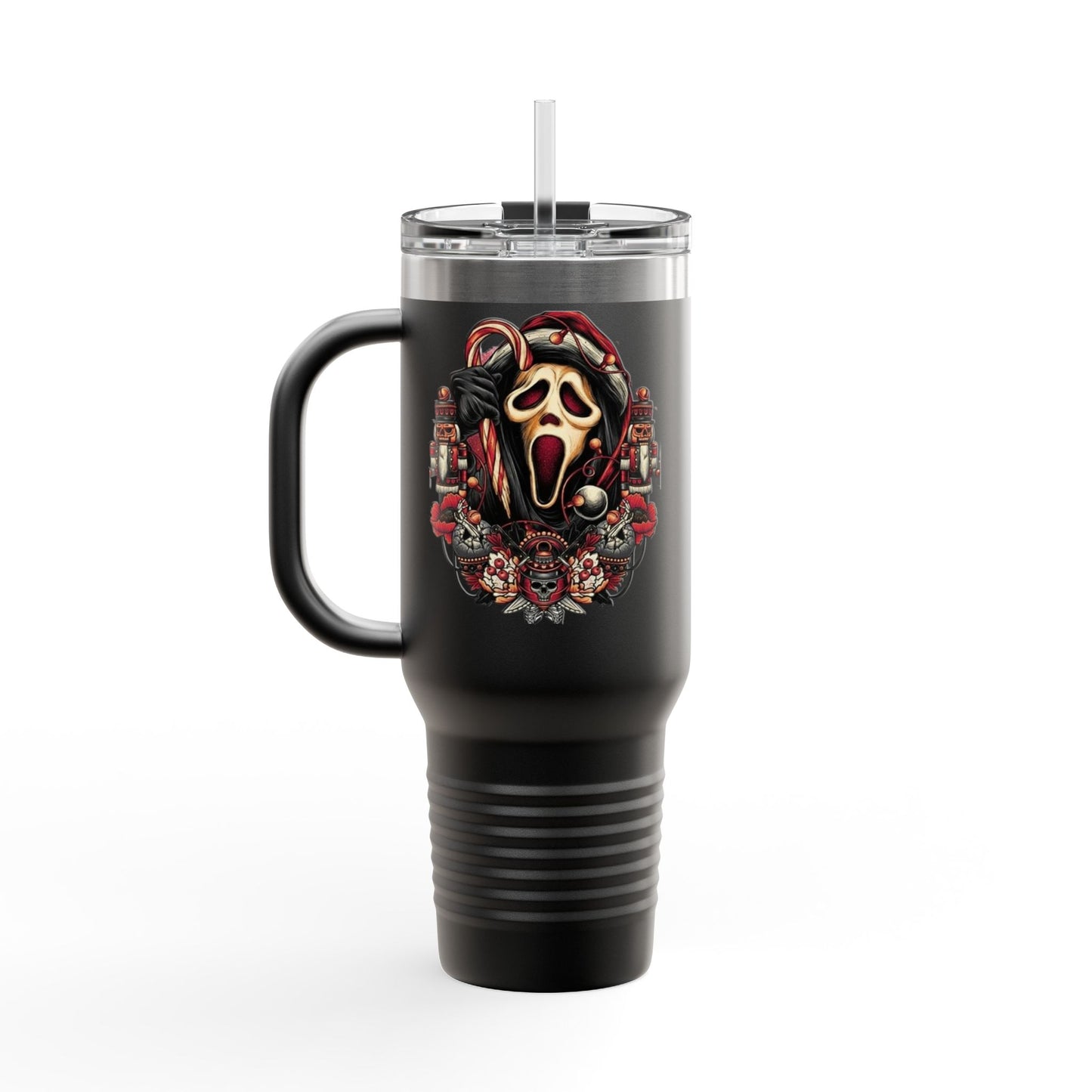 Travel Mug  "Slashin' Through the Snow" 40oz Insulated Christmas Tumbler Printify