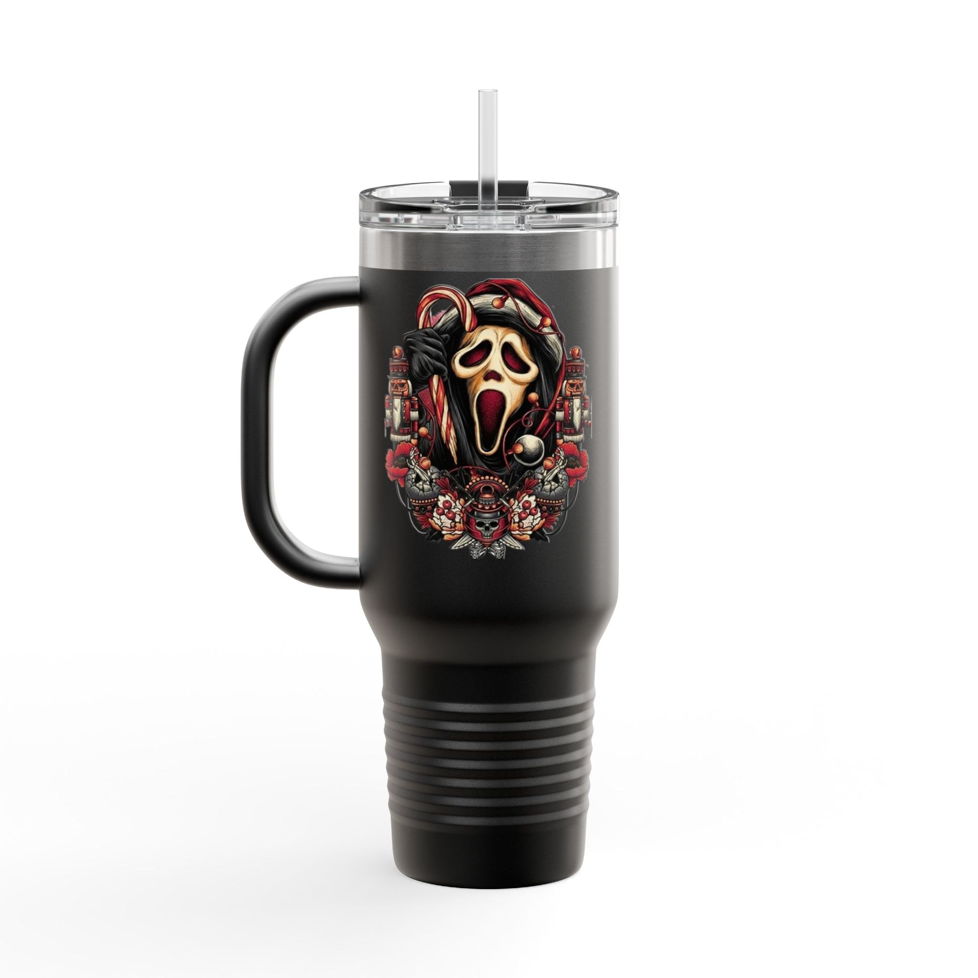 Travel Mug  "Slashin' Through the Snow" 40oz Insulated Christmas Tumbler Printify