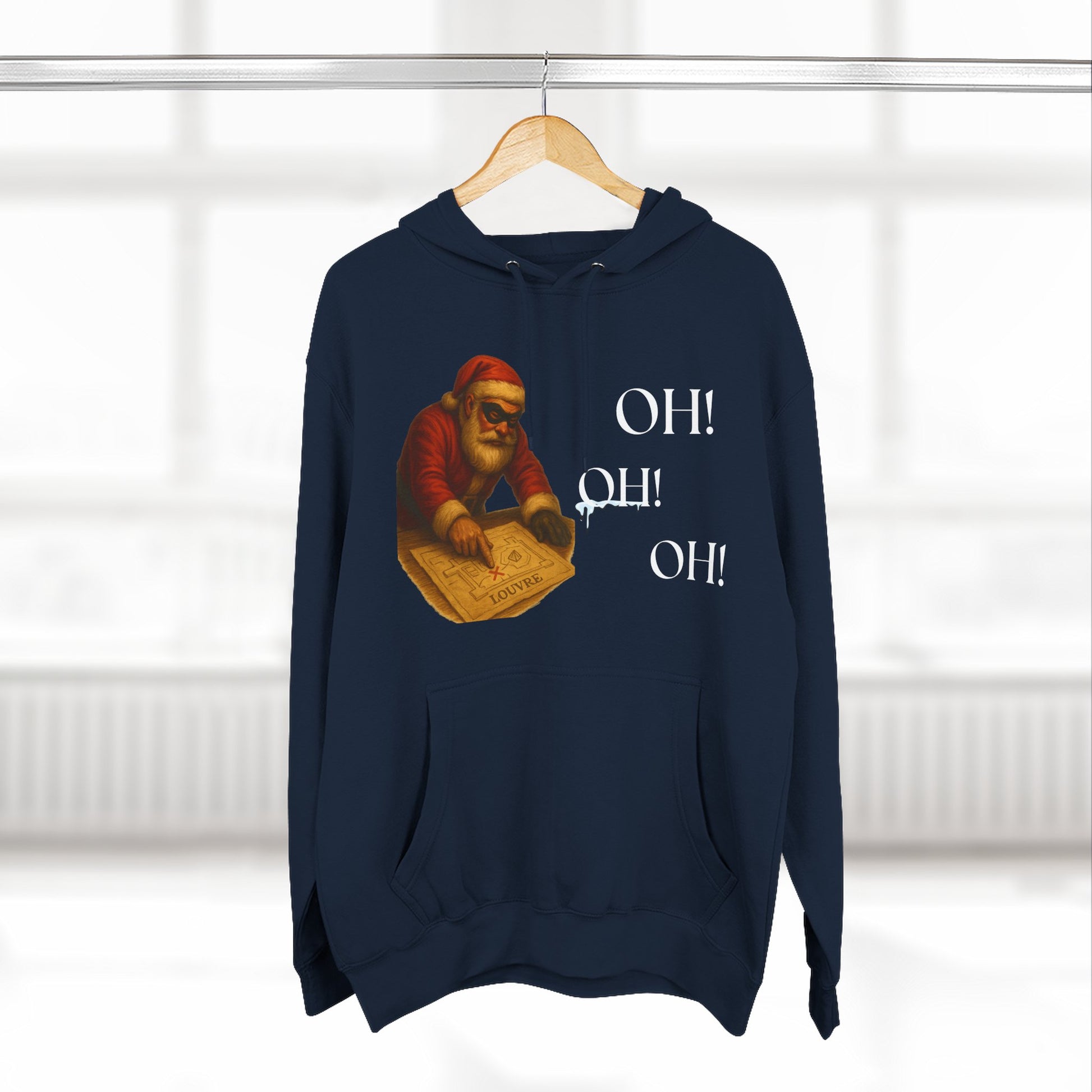 Vintage Santa Claus Oh! Oh! Oh! Hoodie | Christmas Holiday Sweater-Style Sweatshirt Printify