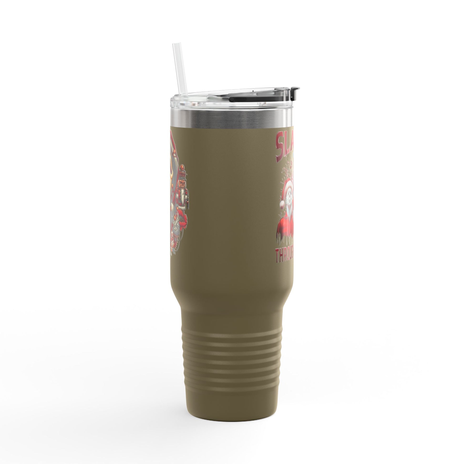 Travel Mug  "Slashin' Through the Snow" 40oz Insulated Christmas Tumbler Printify